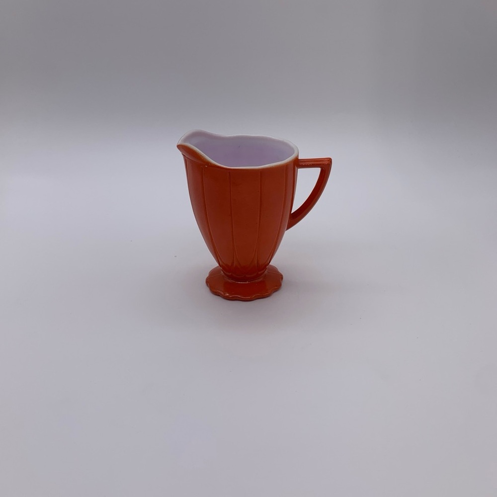Vtg. Mid Century Hazel Atlas Newport Platonite 7oz Footed Creamer Jug USA